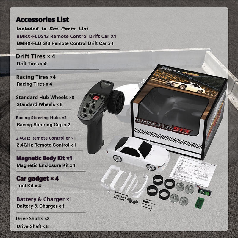 Rc Drift Car Kit - 1/28 BMHOBBY BMRX FLD S13 Mobil