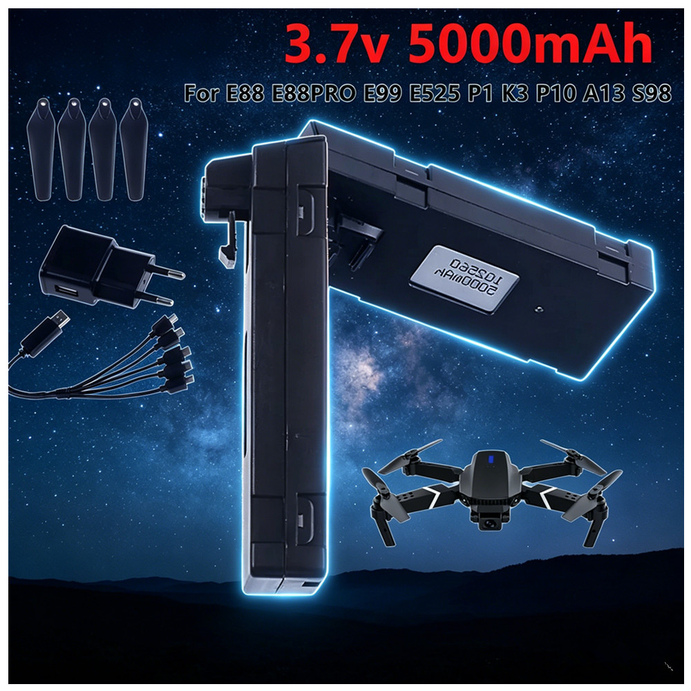 Baterai Li-ion Isi Ulang 3.7V  - Drone Rc E99 K3 ulasan dan harga