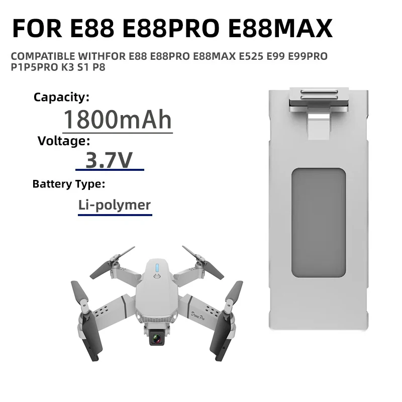Baterai Drone E88 Baterai E88  - Drone Rc E99 K3 ulasan dan harga